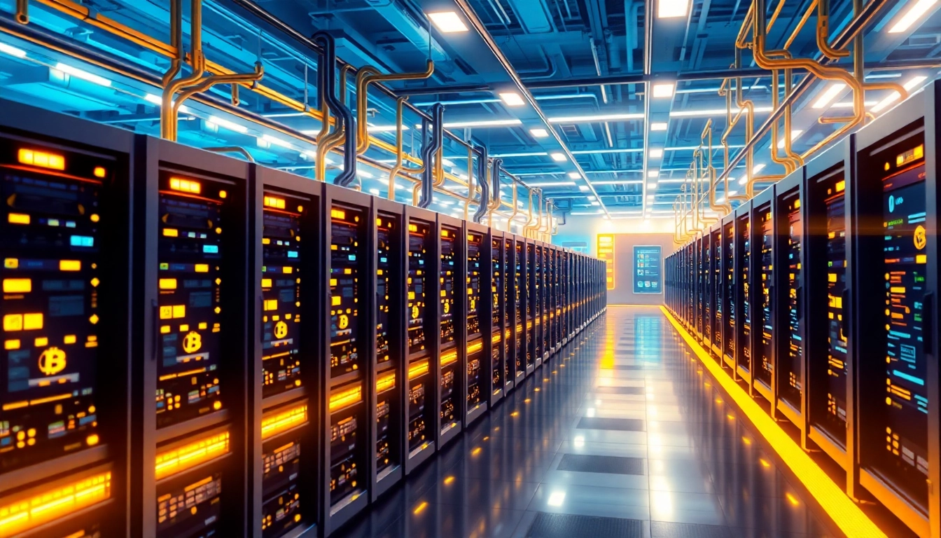 Explore the dynamic process of Bitcoin mining with advanced technology in action.